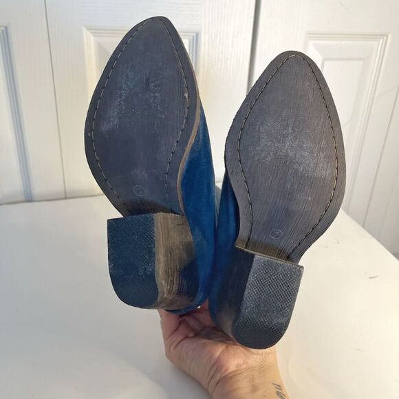 Jeffrey Campbell Like New Leather Suede Slouchy Ankle Slip On Heel Western Boots - Picture 11 of 13